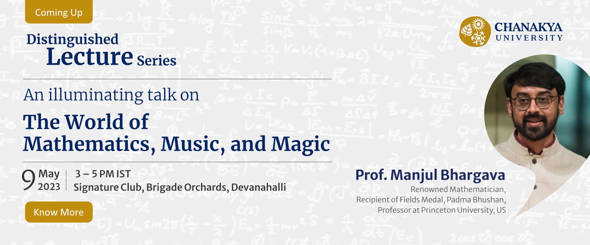 An illuminating talk on “The World of Mathematics, Music, and Magic”, by Padma Bhushan Prof. Manjul Bhargava
