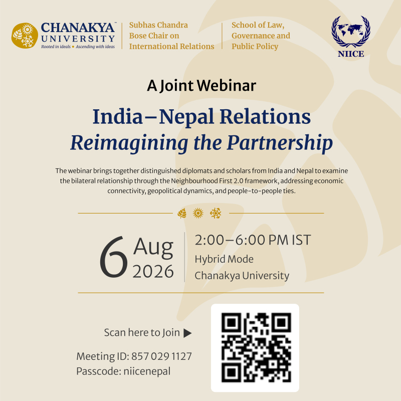 Webinar Programme : India–Nepal Relations: Reimagining the Partnership