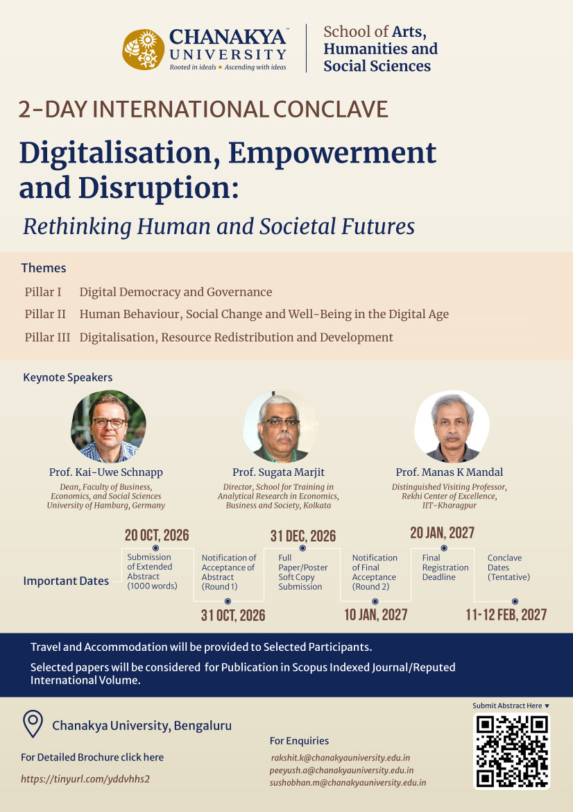 2-DAY INTERNATIONAL CONCLAVE - Digitalisation, Empowerment and Disruption: Rethinking Human and Societal Futures